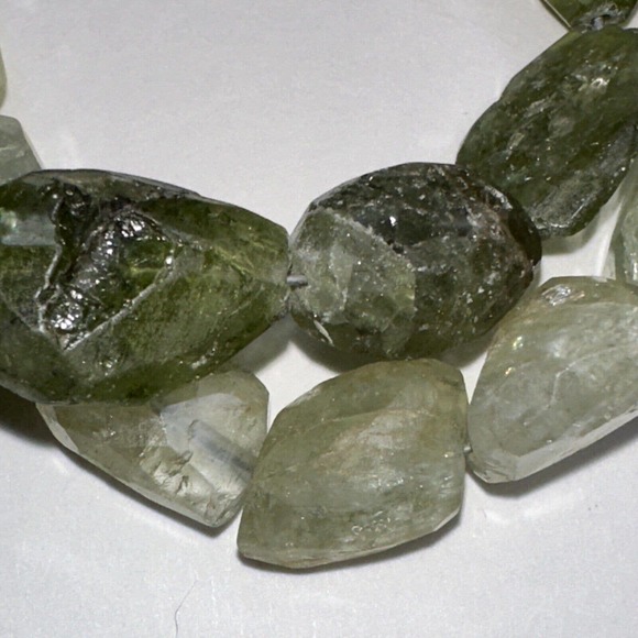 Femme Gems Bracelet Green Marbled Quartz Faceted Stones Double Strand Hook - Picture 4 of 10